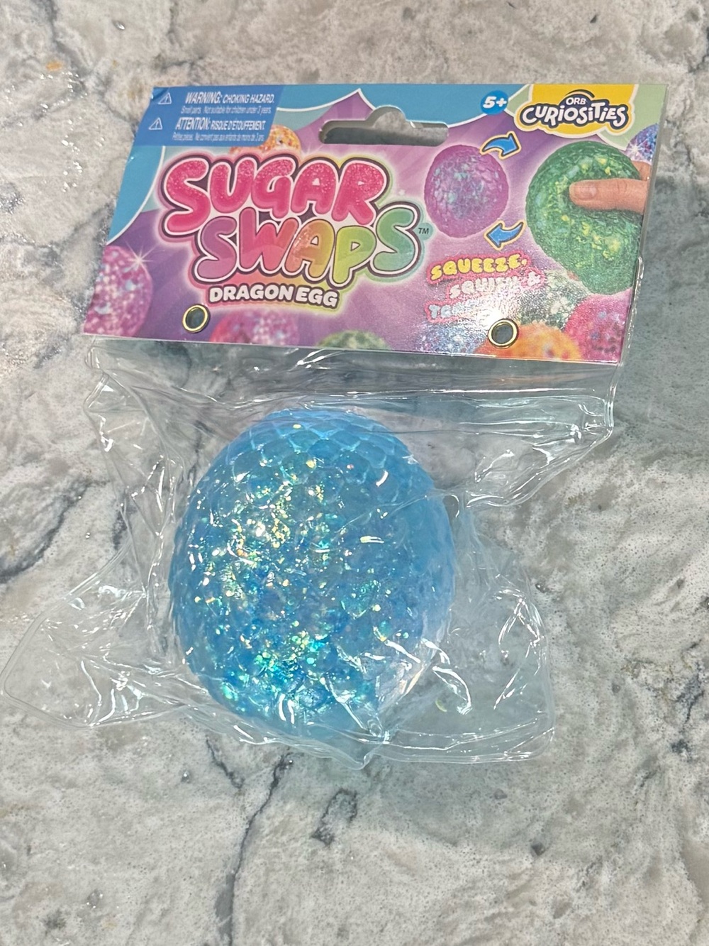 ORB Curiosities Sugar Swap Dragon Egg Blue Glitter